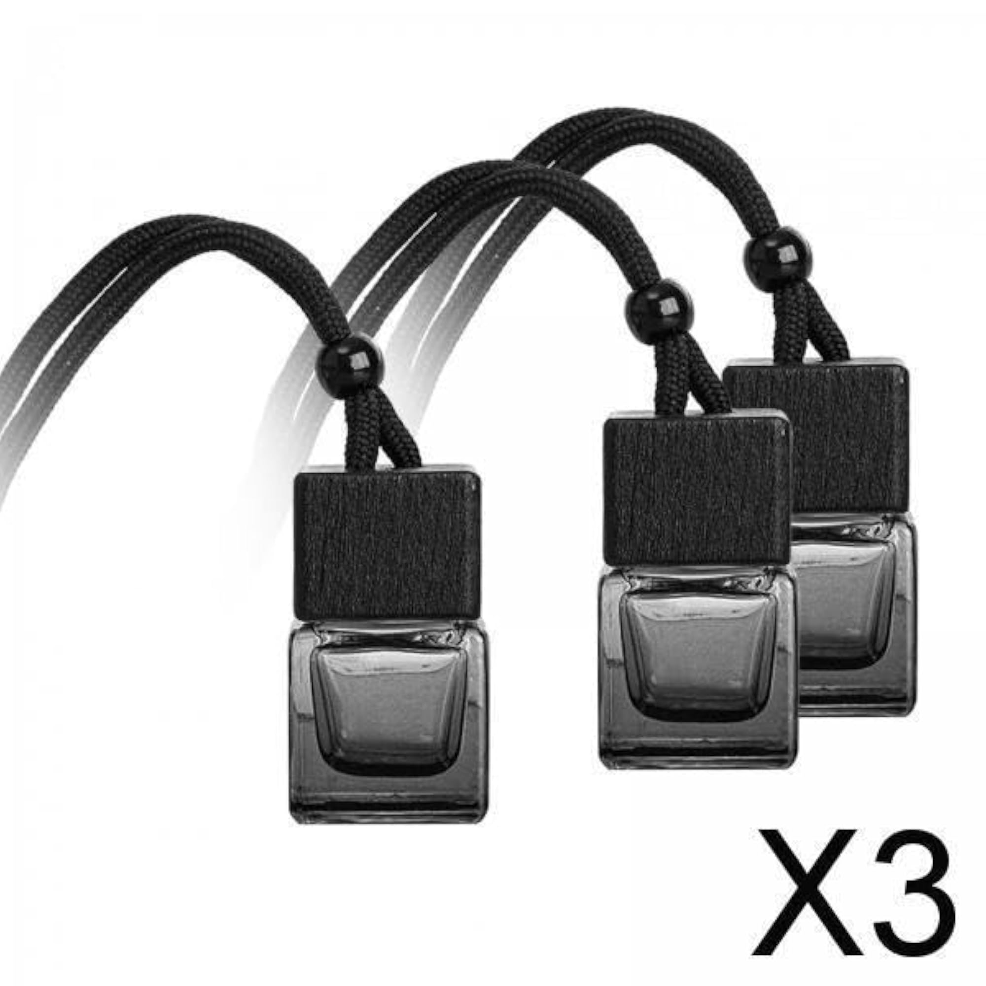 3x3Pcs Car Perfume Bottles Hanging Diffuser Bottles, Gradient Black