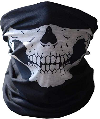 Other Face Mask, Black Cartoon Neck Gaiter, Unisex-Adults