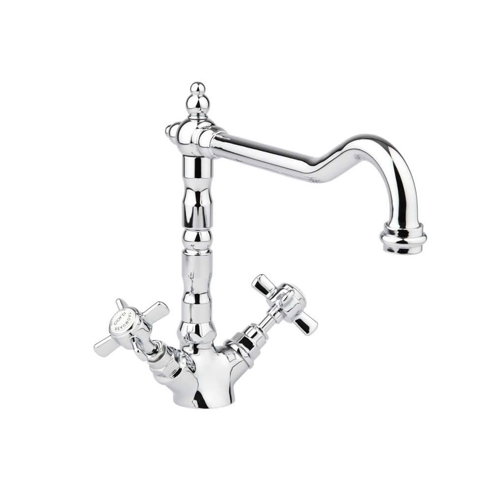 Milano Chrome Elizabeth French Kitchen Sink Mixer Tap Crosshead Handles