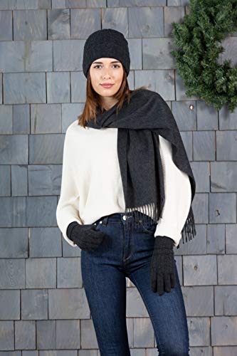 Fishers Finery Women's 100% Cashmere Hat Glove And Scarf Set; Exquisite Box (Stone) #TOP2