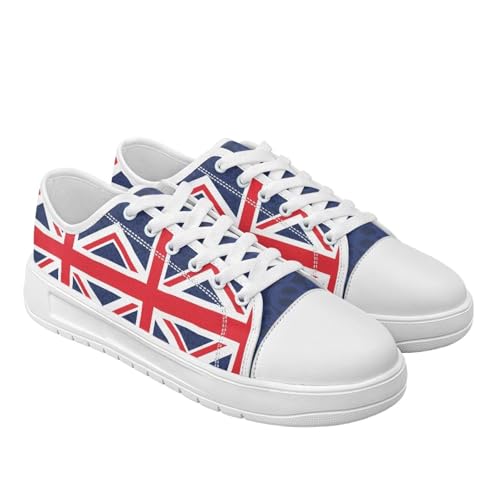 Summer Womens Casual Sneakers Trendy & Comfy Women Canvas Shoes with Flag Pattern