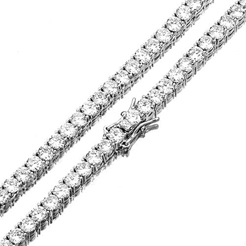 Collier chaîne de tennis en argent plaqué, le cadeau hip hop unisexe idéal