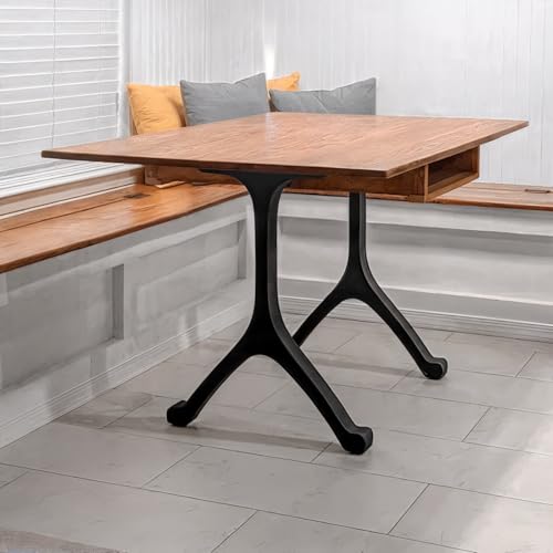 Flowyline 28' H 401 Wishbone Handcrafted Black Metal Table Legs and Bases for Dining Tables Steel Desk Legs Rust-Resistant, Adjustable Furniture Legs for Bench DIY Mid-Century Modern Indoor/Outdoor