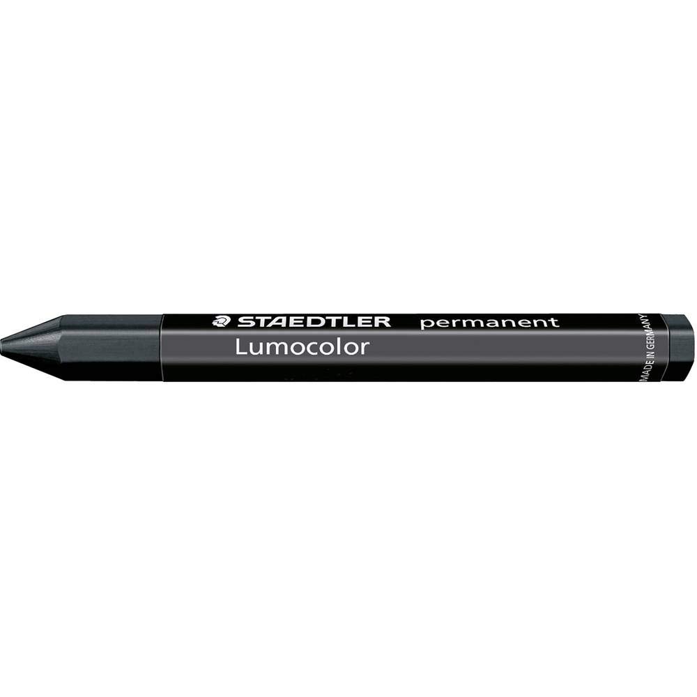 236-9 Lumocolor Permanent Omnigraph Smudge-Proof Universal Marking Crayon - Black (Pack of 12)