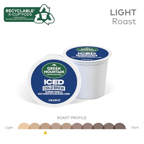 Green Mountain Coffee Roasters Almond Vanilla Iced Cold Brew Coffee, Single Serve Keurig K-Cup Pods, 20-Count Box - image 4