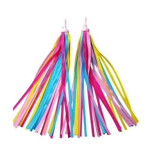 OUDQFCJ 1 par de serpentinas para bicicleta para niños, manillar, cintas coloridas, serpentinas, para decoración de bicicletas
