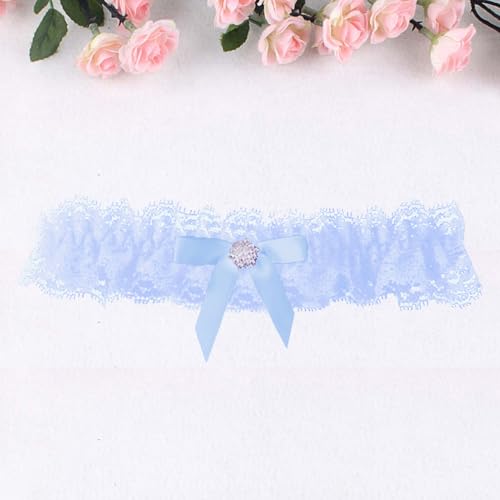 Image of Blue Garters for Bride Wedding Garter Set for Bride Bridal Garter Leg Thigh Blue