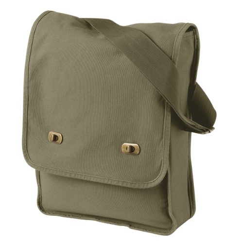 Authentic Pigment 14 oz. Pigment-Dyed Canvas Field Bag OS Khaki Green