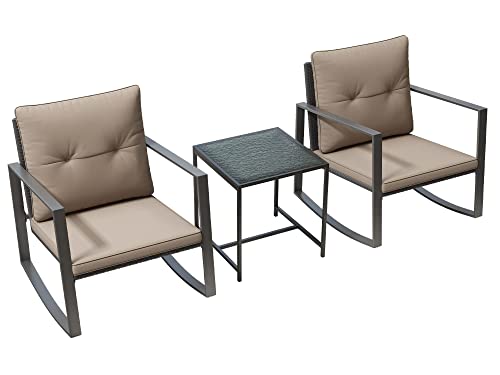 Pyramid Home Decor 3 Piece Rocking Bistro Set -...