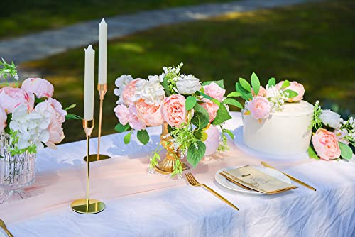 Misspin Wedding Artificial Flowers Box Set For Diy Wedding Bridal Bouquets Fake Peony Flowers Centerpieces Arrangements Party Baby Shower Home Decorations (Rose Pink) #TOP3