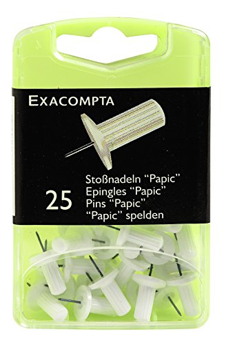 Exacompta - Réf. 14900E - Boîte de 25 épingles d'affichage Papic - Hauteur de la pointe 7 mm - Diamètre 10 mm - Pour fixer cartes, photos, documents,...