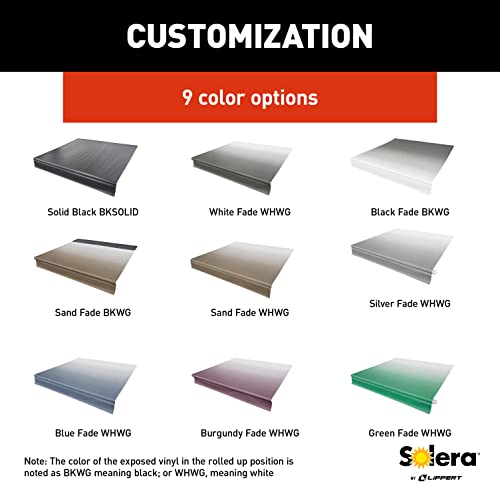 Solera Universal Fit Heavy-Duty Vinyl Rv Patio Awning Replacement Fabric Silver Fade 15' Awning (14'4" Fabric) #TOP4