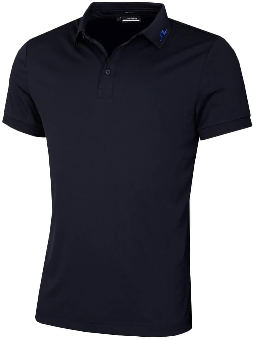J.Lindeberg Men's KV Regular Fit Print Stretch Golf Polo Shirt
