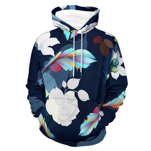 Sweatshirt pull à capuche fleur abstraite pour rester au chaud avec style en taille S
