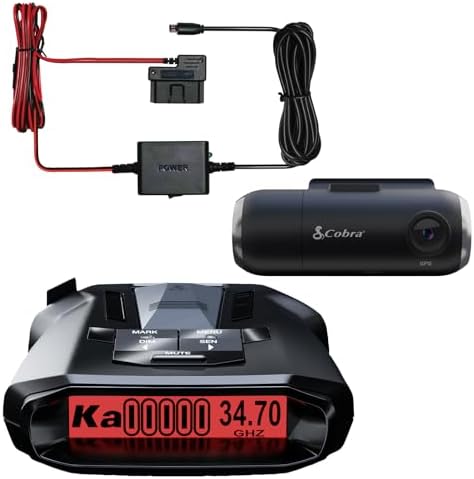 Cobra RAD 700i Radar Detector & SC 201 Smart Dash Cam + 2.5A OBD ...