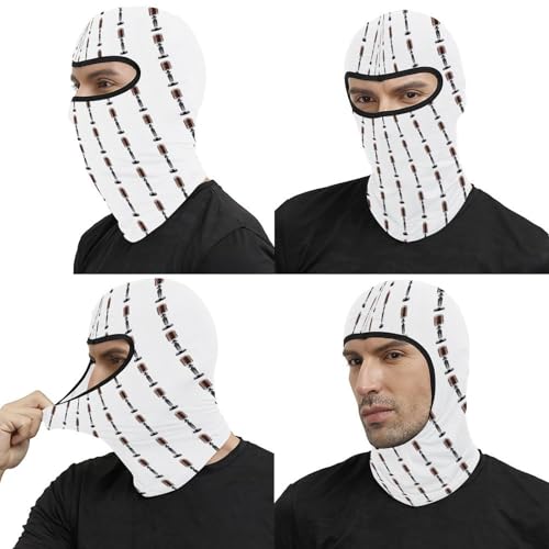 Pasamontaña térmico para hombre y mujer, máscara facial con estampado vintage de micrófono, ideal para esquí, motociclismo, ciclismo y clima frío miniatura 5