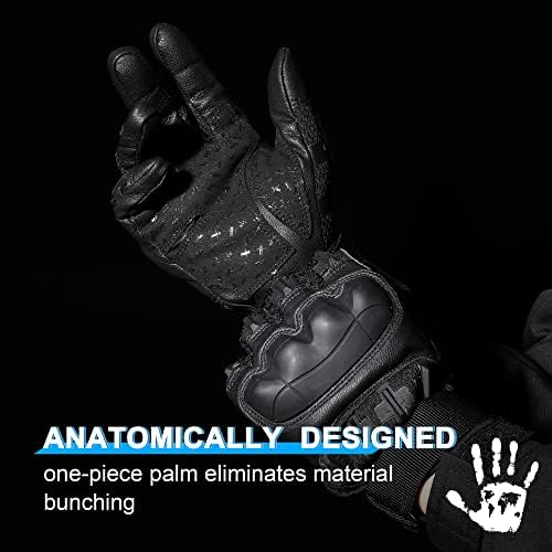 WTACTFUL Touch Screen Motorcycle Tactical Gloves for Men Airsoft Paintball MTB Bike Cycling Cross-Country Motorbike ATV Hunting Hiking Riding Driving Work Outdoor Full Finger Gloves M Black - 3