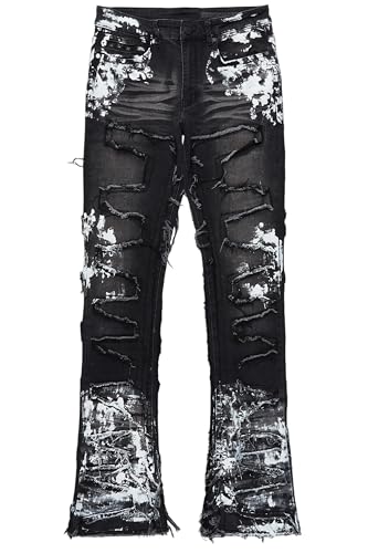 Men's Kodak Grey/White Painter Stacked Flare Fringe Jean2