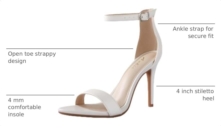 Image of Ankis High Heels for Women 4 Inches, Black Nude Gold Stiletto Heels Open Toe Ankle Strap Heeled Sandals for Dressy Wedding Party