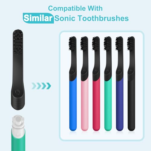 Toothbrush Replacement Heads Compatible with Quip Sonic Toothbrushes - Adult Refill Electric Toothbrush Heads, Black, Pack of 4 — view 5