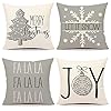 4TH Emotion Gray Christmas Pillow Covers...