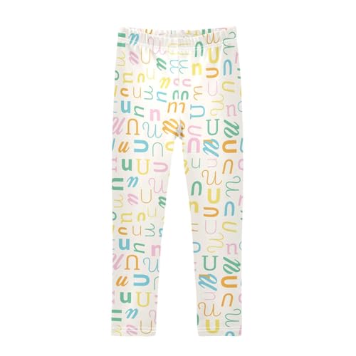 ZZKKO Girls Leggings Letter U Toddler Girls Clothes Leggings for Girls Toddler Girls Leggings 3-4T