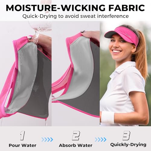 Image of Sukeen 3 Pack Sports Sun Visor Men Women Lightweight Packable Cooling Stretchy Visor Hat for Running, Tennis, Golf