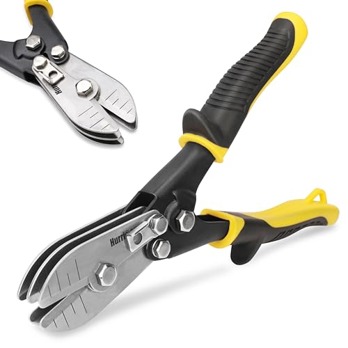 HURRICANE 5 Blade Sheet Metal Crimper. HVAC Crimping Tool for Ductwork Downspouts & Stove Pipes. 9-1/2 inch Heavy-Duty Hand Crimper with Safety Lock. 5-Blade Sheet Metal Crimpers Tool