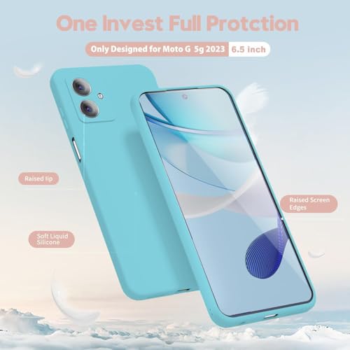 Image of DIZORO Compatible with Motorola g64 5G Back Cover with Upgraded Square Edges for Camera Protection Shockproof Flexible Matte Liquid Silicone Mobile Phone Case (Mint Green)