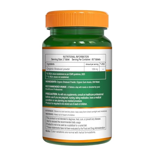 Image of Pure Nutrition Organic Shatavari 120 Tablets | Shatavari Powder Herbal Supplement | Ayurvedic Women's Wellness Support | Supports Digestion, Immunity & Daily Vitality | Traditional Herbal Formula