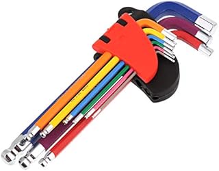 metagio 9 Piece Soft Grip Comfort Extra Long Hex, Hex Diamond (Hex Plus) Allen Key Set with Colour Coding, Sizes 1.5mm-10 mm
