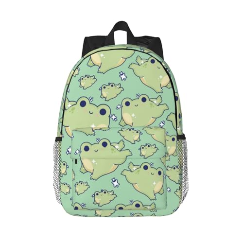 Cute Funny Frog Backpack for Women Men,Cartoon Frog Laptop Backpack With Shoulder Straps
