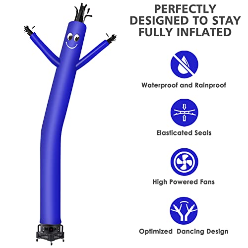 Image of MOUNTO 20ft Air Inflatable Tube Guy Puppet Dancing Man with 1HP Blower Complete Set (Blue)