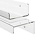 Unum Set of 2 Acrylic 24" Invisible Floating Shelves for Wall; Clear Hanging Wall Display Shelf Ledges/Ledge - Vinyl LP Record Album Display Shelves - 24" Long x 4" Deep (2-Pack)