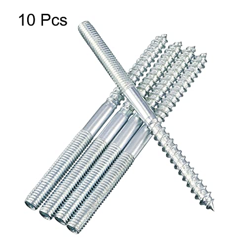 Image of uxcell M6x35mm Hanger Bolts Double Head Dowel Screw for Wood Furniture 10pcs