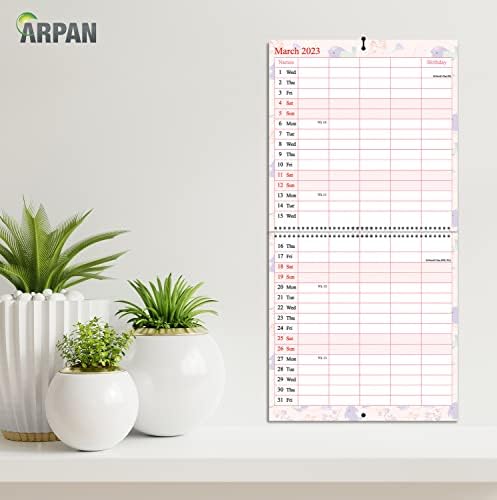 Arpan 2023 Family Home Planner Wall Calendar. Month-to-View Family Organizer with 5 Columns. Runs from 1st Jan' 2023 to 31st Dec' 2024 Planner