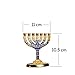 JL Kippha's Gold Jerusalem Candle Holder Decorative Judaica 7 Branch Shalom Israel Menorah Jewish Festival 10x10cm