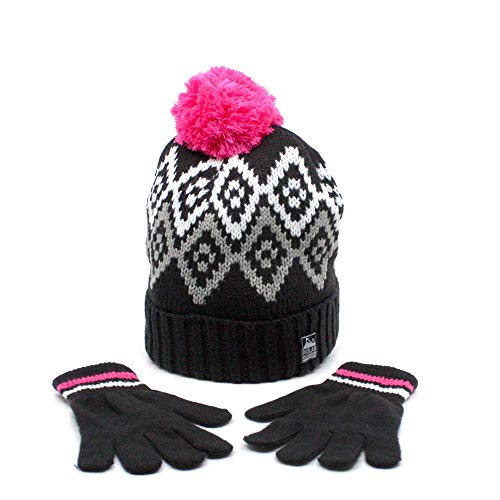 Woman's Warm Soft Cable Lace Pom Furry Flower Crochet Fashion Knit Hat