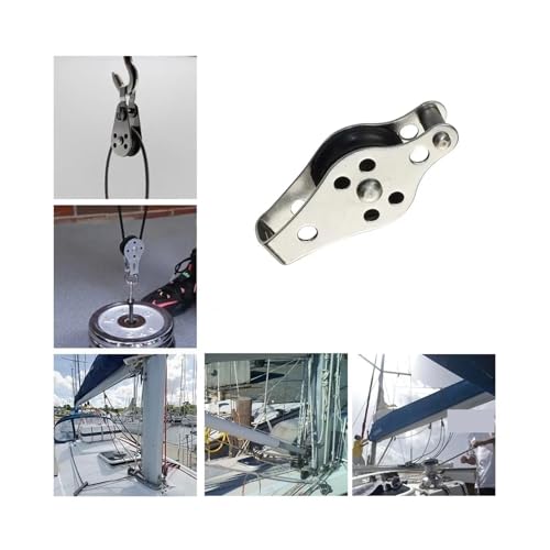 316 Seilzugblock aus Edelstahl mit Nylon-Scheibe, 25 mm Zurröse für 28 mm Seil, ideal für Marine- und Außenbereich (1 Stück)