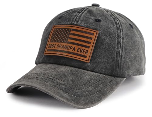 Image of Best Dad Ever American Flag Hat,Adjustable Cotton Embroidered Fathers Day Birthday Gifts for Papa Baseball Cap