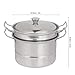 Stainless Steel Mini Pretend Steamer Pot Kids Kitchen Toy Safe Durable Play Cooking Food Toy for Children Boys Girls