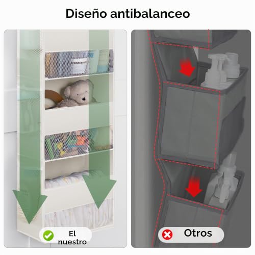 Miniatura 4 de Granny Says Organizador Puerta Colgante De 4 Bolsillos, Pack De 1 Organizador Colgante Sobre La Puerta, Organizador Puerta, Organizador Colgante Puerta, Behind Of Door Hanging Organizer, Beige