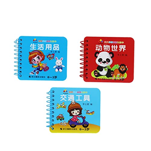 TOYANDONA 3Pcs Livros Para Bebês Livros De Bebê Inglês Livros De Aprendizagem Do Bebê Livro Do Bebê