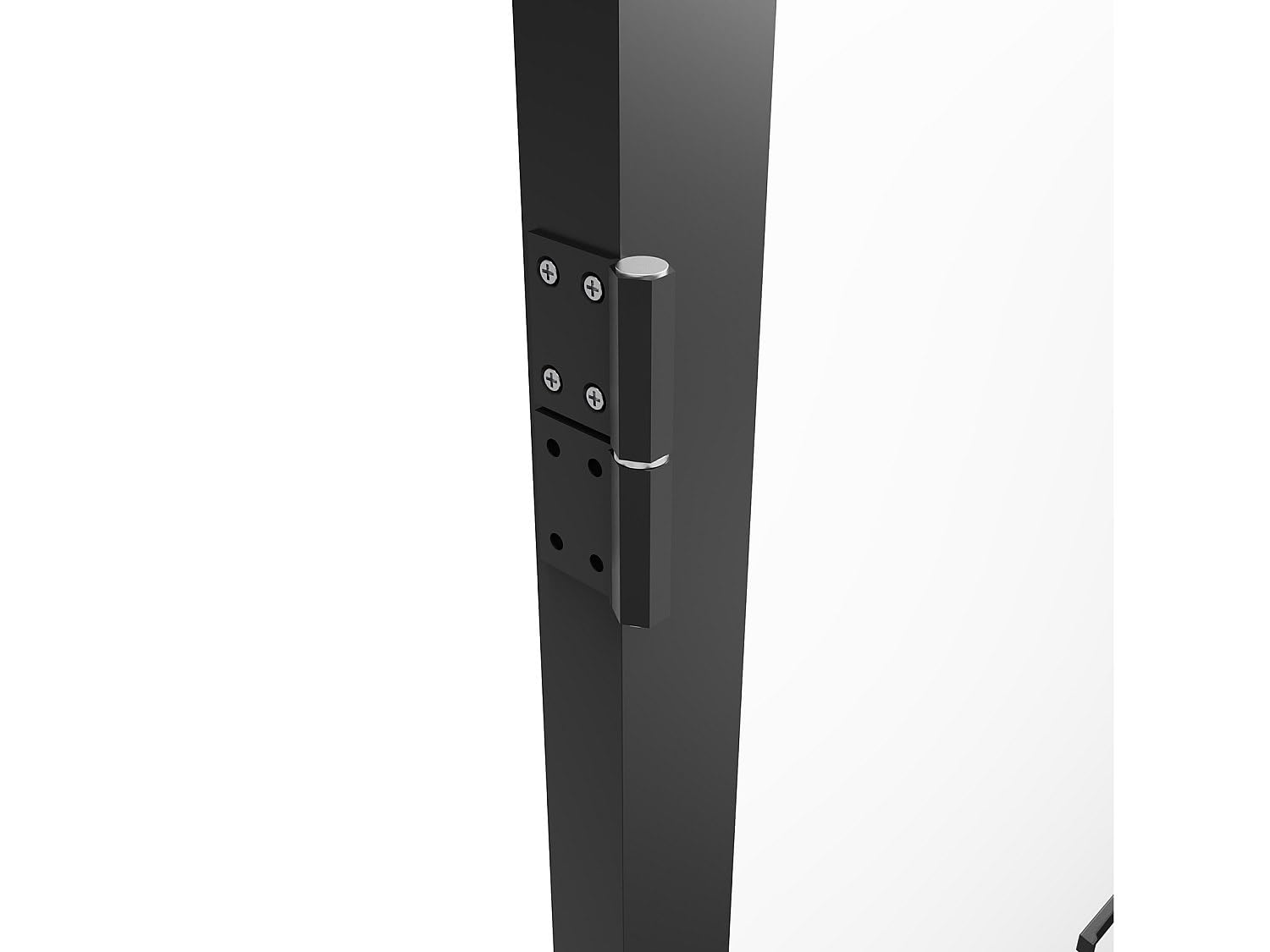 Vente-unique-Blocco porta reversibile a due battenti 2 x H204 x L93 cm in Alluminio e Vetro temperato Nero - LOXTON