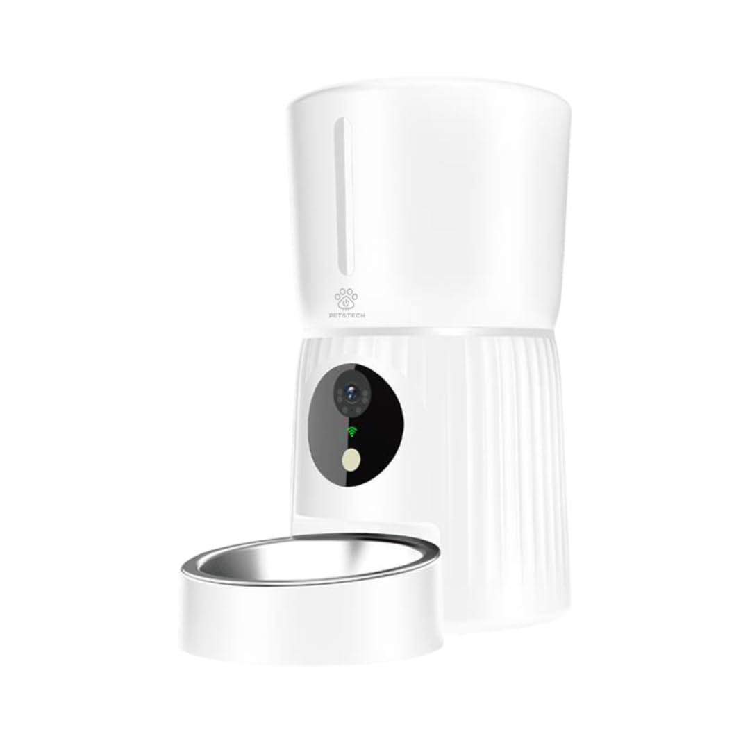 Comedero Automático para Gatos y Perros, 4L, Dispensador de Comida Mascotas, WiFi 2.4G/5G, Cámara HD 1080p, App Smart Life, Audio Bidireccional, hasta 10 Comidas al DÃa