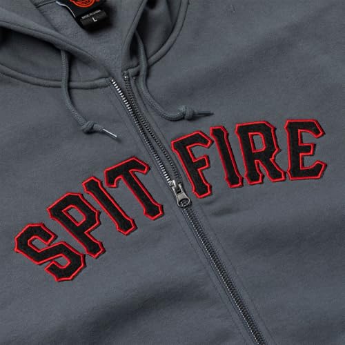 Spitfire Wheels Hoody Spitball Zip Charcoal Grey3