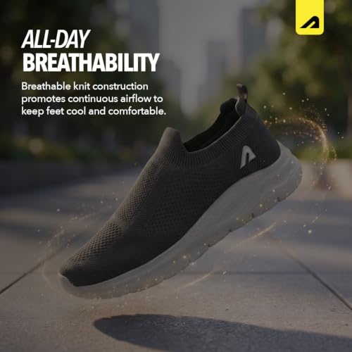 Image of Boldfit Casual Shoes for Men Breathable Knit Slip-On Sneakers with Memory Foam Insole & EVA Sole Lightweight Walking Shoes with Sock-Like Fit & Padded Heel for All-Day Comfort