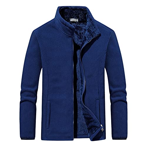 Maiyifu-GJ Men's Sherpa Lined Fleece Zipper Jacket Casual Full Zip Up Winter Warm Coats Classic Heavyweight Sweatshirt