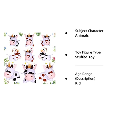 12 Pieces Stuffed Animals 3 Inch Mini Plush Pets Toy Bulk Assorted Realistic Plush Animals Small Cute Colorful Stuffed Animal For Kids Farm Themed Party Favors Supplies (Cows) #TOP7