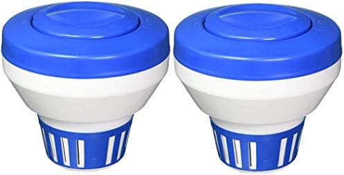 Pooline 11063A Swimming Pool 7" Floating Chemical Dispenser Floater 1", 3" Chlorine Tablet Tabs (2-(Pack))
